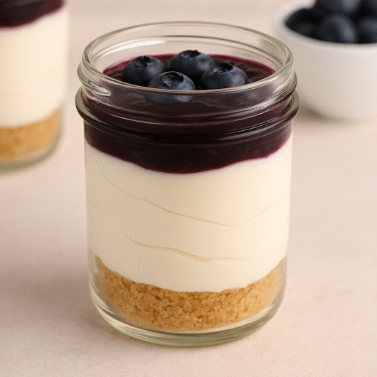 No-Bake Blueberry Cheesecake Jar