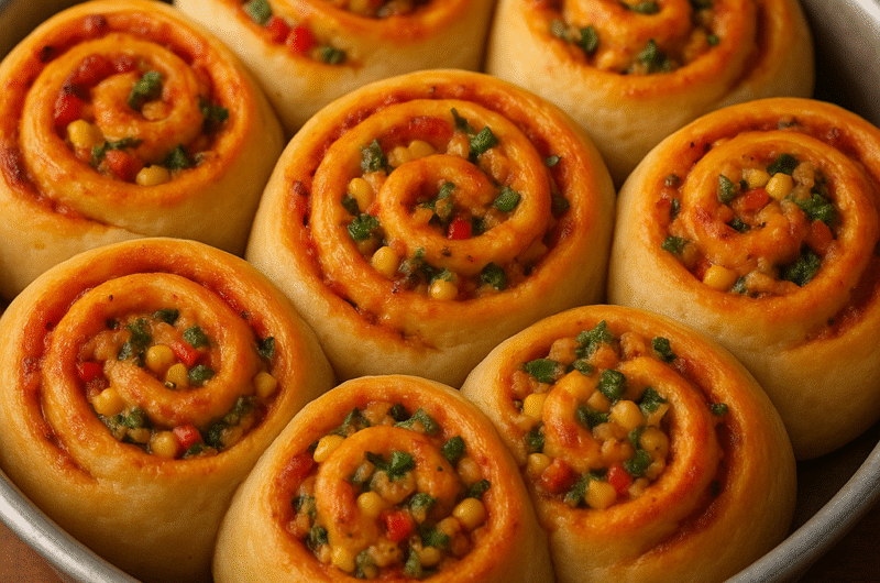 Eggless Pizza Rolls for Breakfast, Brunch, or Snack